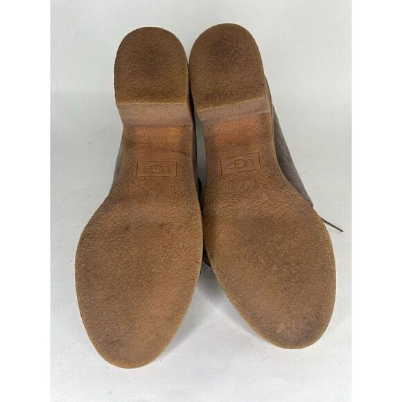 Ugg Booties Women Size 9 Gray Suede Zip Heels - Picture 15 of 16
